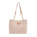 Sac fourre-tout matelassé avec imprimés cartoon et bandoulière rose chic - Rose