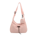 Rosa Nylon-Tragetasche mit großem Fassungsvermögen, breitem Gurt und kleinem Münzfach - Rosa