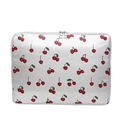 Silver laptop sleeve with red cherry pattern and double zipper closure for women - Silver