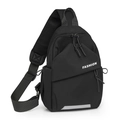 Schwarze modische Brusttasche mit Reflektorstreifen und atmungsaktivem Gurt - Schwarz