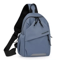 Sac de poitrine bleu gris en nylon avec bande réfléchissante et bandoulière réglable - Bleu