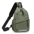 Sac de poitrine vert olive avec bande réfléchissante et sangle réglable confort - vert clair