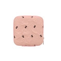 Compact pink textured storage pouch for cosmetics and accessories with zip closure - Bow Pleated Style / Bow Pink