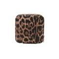 Portable leopard print mini square storage pouch for cosmetics, lipstick and earphones - Leopard Coffee