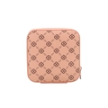 Elegante rosa tragbare Make-up-Aufbewahrungstasche mit einzigartigem Musterdesign - Linked Geometric Monogram Style / Monogramm Rosa