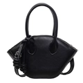 Retro minimalist black fan-shaped handbag for women daily commuting fashion style - Black
