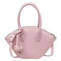 Stylish retro minimalist pink crossbody handbag with knotted charm for 2025 summer - Pink