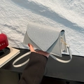 Silver patchwork envelope crossbody bag with glitter flap and thin shoulder strap - Silver