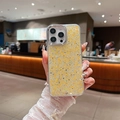Macro detail of sparkly gold glitter texture on iPhone protective silicone phone case - Gold / iPhone 7/8/SE 2020