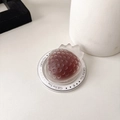 Macro detail of red strawberry phone grip with Gift For You engraved on transparent base - Sandwich Strawberry Magnetic Holder / Brown