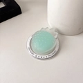 Detail of strawberry phone grip in mint green on Gift For You display card base - Sandwich Strawberry Magnetic Holder / Green