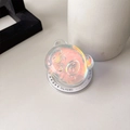 Detailed macro view of holographic 3D bear phone grip with Gift For You message - Magnetic Type Stand / Panda Head Blue Laser