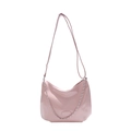 Pink glossy tote bag with silver chain detail and adjustable strap for women - No Pendant / Pink