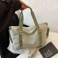 Large capacity waterproof fitness yoga and travel bag for women in sage green color - Green