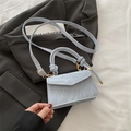 Mini sac bandoulière bleu clair avec texture marbre et poignée nouée pour femme - Petit / Bleu