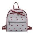 Mochila de lunares con lazos rojos y colgante de corazón, bolso de viaje blanco y rojo mujer - Grande / Blanco Con Lazo Rojo