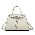 Bolso de mano minimalista blanco crema con textura de lichi y correa ajustable - 28*20*10cm / Blanco
