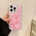 Glittery pink butterfly and rose phone case for iPhone 16 Pro Max held by hand - Pink Glitter Butterfly Rose / iPhone 7/8/SE 2020