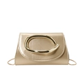 Elegante borsa da sera oro champagne con manico in metallo e tracolla per donna - Champagne