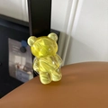 Close-up of a translucent yellow bear phone socket featuring a unique ribbed texture - Water Ripple Bear (Translucent Yellow)