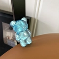 Blue translucent textured bear collapsible phone grip and stand for your smartphone - Water Ripple Bear (Translucent Light Blue)