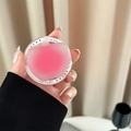 Pink apple-shaped magnetic phone grip with Gift For You print shown being held - Rose Red