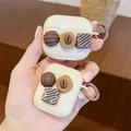Cute 3D chocolate theme protective case for AirPods Pro 2 and AirPods 3/4 with hook - Apricot / AirPods 1/2 Gen