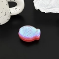 Detail of red and blue gradient fish phone grip with glitter finish and scales - Red