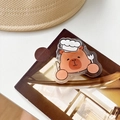 Detailed view of chef capybara phone grip on a magazine with high-quality acrylic finish - Chef Bear in Cupcake (Transparent Bracket-Rotating Capybara-No.16)
