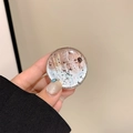 Détail macro du support de téléphone rond avec dégradé de paillettes et argent - Marron Ombré