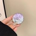Détail du support téléphone rond avec paillettes dégradées violettes et argent - Dégradé Violet Clair