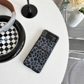 Luxury leopard print leather case for Samsung Galaxy Z Flip folding phone with plush texture - Leopard Print Black / Samsung ZFlip3