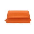Minimalistische orangefarbene PU-Leder Umhängetasche mit verstellbarem Gurt und Goldbeschlag - Orange