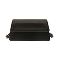 Minimalistische schwarze Umhängetasche mit Klappe und goldener Schnalle - Schwarz
