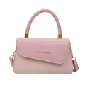 Sac bandoulière rose minimaliste avec texture tissée et poignée pour femme - Rose