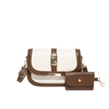 Borsa a tracolla bicolore crema e marrone con mini portamonete coordinato - Caffè e Bianco