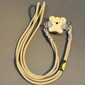Detail of crossbody phone strap featuring a cute koala clip and woven braided rope - No.3 Small Yellow Sitting Dog - Woven Rope
