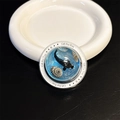 Macro view of ocean-themed phone grip with orca, shells, and 'Gift For You' text - Magnetic Style - Black Fish (900007)