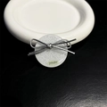 Sparkling white glitter phone grip with silver PU bow detail featuring yousee text - Standard White