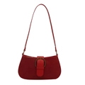 Vintage rode hobo schoudertas met grote capaciteit, mat leer en gouden gesp detail - Rood