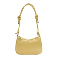Minimalistische gele dumpling schoudertas met geknoopte riem en zilveren hardware details - Zonder Hanger / Geel