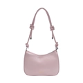 Roze minimalistische kussentas van imitatieleer met stijlvol geknoopt schouderdetail - Zonder Hanger / Roze