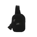Minimalistische zwarte waterdichte nylon crossbody tas met verstelbare schouderband - Zwart