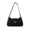 Sac à bandoulière en similicuir noir minimaliste avec une boucle étoile argentée - Noir