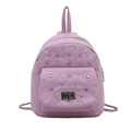 Mini sac à dos matelassé violet chic pour femme avec strass brillants et bretelles en chaîne - Violet