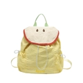 Zaino creativo giallo a forma di mela in tela con ricami e chiusura a coulisse regolabile - Giallo (Apple)