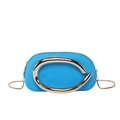 Pochette tendance en acrylique bleu vif avec fermoir doré massif et bandoulière chaîne - Bleu