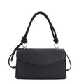 Petit sac à bandoulière tressé noir élégant avec bandoulière tressée de style. - Noir