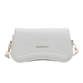 Borsa a tracolla bianca moderna con scritta Fashion & Bags e ganci in metallo dorato - Bianco