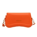 Chic orange faux leather underarm bag with fashion lettering and gold-tone hooks - Orange